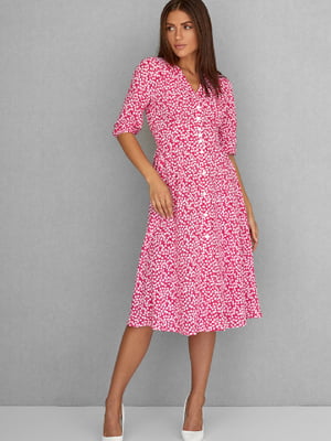 Сукня А-силуету рожева з квітковим принтом | 6122212