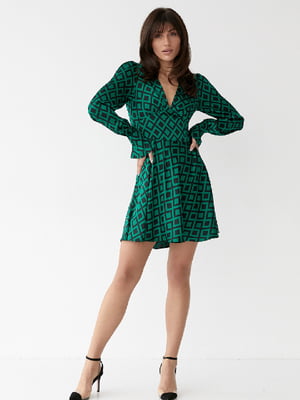 Сукня А-силуету зелена в ромби | 6122345