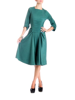 Платье А-силуэта зеленое | 5619395