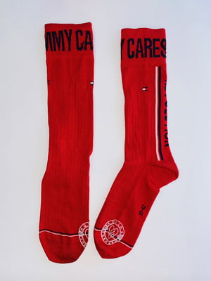 Шкарпетки червоні з принтом | 6124433