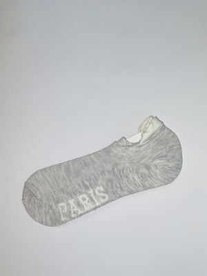 Шкарпетки короткі сірі з принтом | 6124443