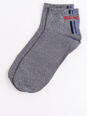 Шкарпетки темно-сірі з принтом | 6125491