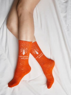 Носки оранжевые с рисунком | 6125893