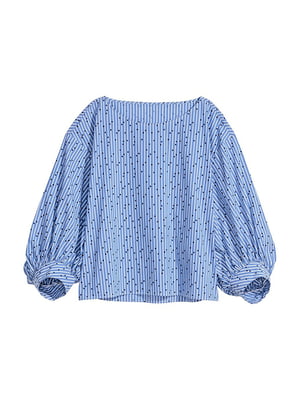 Блуза голубая в полоску и горох | 5948509