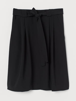 Черная юбка из струящейся ткани со съемным поясом | 6133520