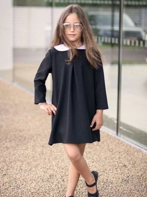 Сукня шкільна чорна з декором | 6070048