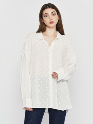 Блуза біла в горошок | 6134306
