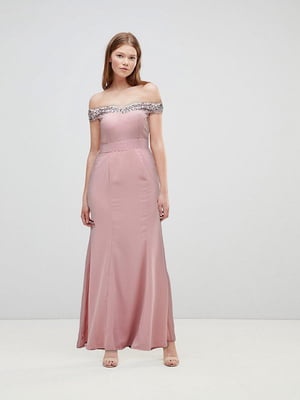Платье розовое с декором | 6252586