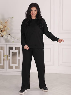 Жіночий костюм ангора рубчик вільного фасону розмір: 50-52, 54-56, 58-60 чорний, 50/52 | 6253167
