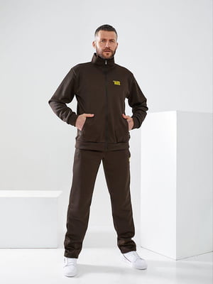 Чоловічий спортивний костюм весна-осінь трикотаж кофта на блискавці штани розмір: 52,54, 56,58 коричневий, 52 | 6253222