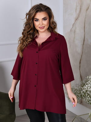 Жіноча класична блузка подовжена вільного фасону розмір: 52-54, 56-58, 60-62, 64-66 | 6253267