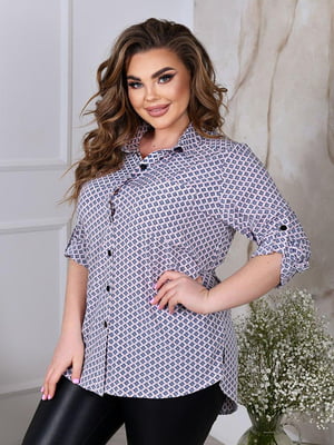 Жіноча класична блузка тканина супер софт розмір: 52-54, 56-58, 60-62, 64-66 | 6253300