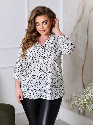 Жіноча класична блузка тканина супер софт розмір: 52-54, 56-58, 60-62, 64-66 білий, 52/54 | 6253305