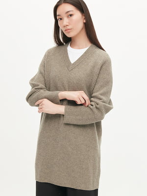 Платье-свитер цвета хаки | 6256422
