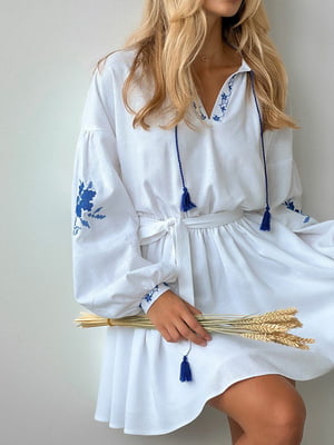 Сукня-вишиванка біла з декором | 6259019