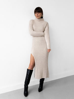 Платье-свитер бежевое | 6259121