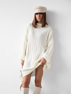 Платье-свитер молочного цвета | 6259422