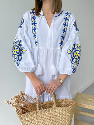 Сукня-вишиванка біла з декором | 6259671