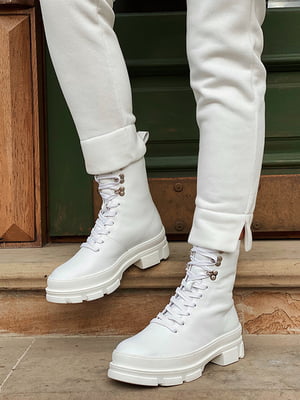 Ботинки кожаные белые | 6259738