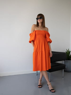 Платье А-силуэта оранжевого цвета | 6260387