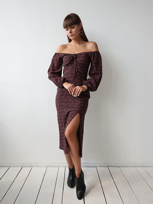 Сукня А-силуету кольору хакі в принт | 6261043