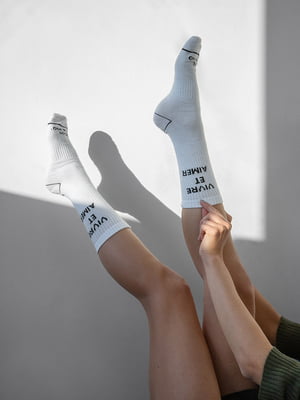 Шкарпетки білі з принтом | 6261228
