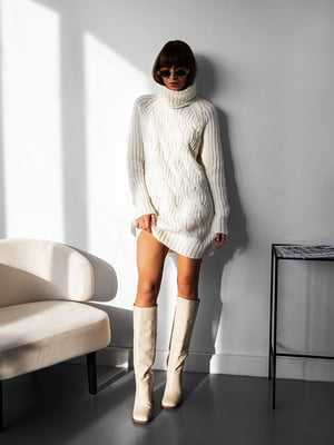 Платье-свитер белое | 6261654