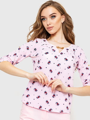 Блуза розовая в принт | 6262174