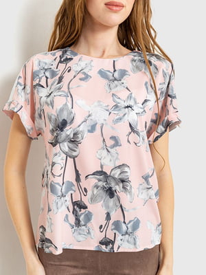 Блуза розовая в принт | 6262192