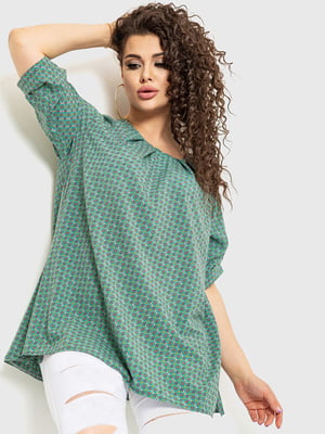 Блуза зеленая в принт | 6262206