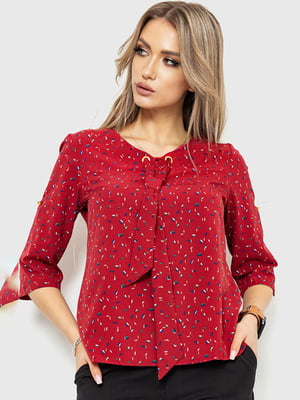 Блуза бордовая в принт | 6262251