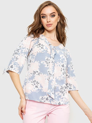 Блуза серо-пудрового цвета в принт | 6262254