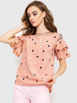 Блуза персикового цвета в горошек | 6262262
