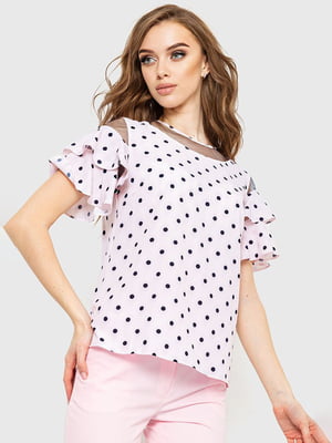 Блуза рожева в горошок | 6262267