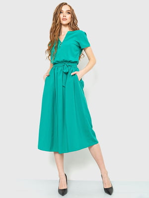 Платье А-силуэта зеленое | 6262474