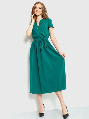 Платье А-силуэта темно-зеленое | 6262482