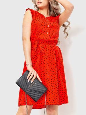 Платье А-силуэта красное в горошек | 6262529
