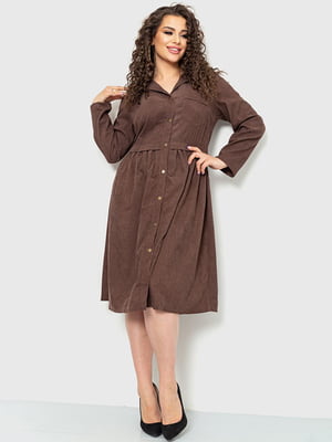 Сукня А-силуету шоколадного кольору | 6262581