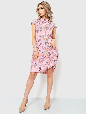 Платье А-силуэта розовое в принт розовое в принт | 6262588