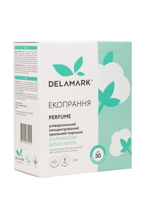 Концентрований безфосфатний пральний порошок Delamark Universal із ароматом білих квітів 1 кг | 6263134