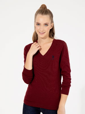 Пуловер бордовий | 6263689