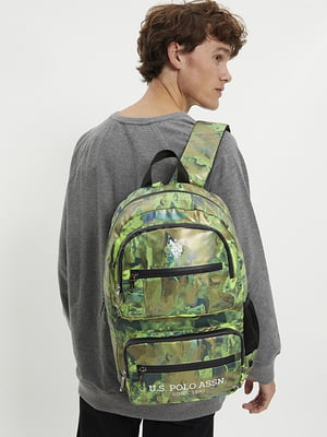 Рюкзак зеленый с принтом | 6263889