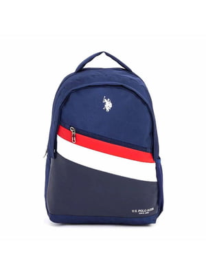 Рюкзак синій з контрастними смужками | 6263890