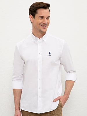 Рубашка белая с фирменной вышивкой | 6263966