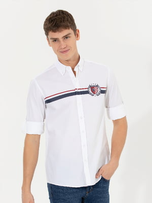 Рубашка белая с принтом | 6263975