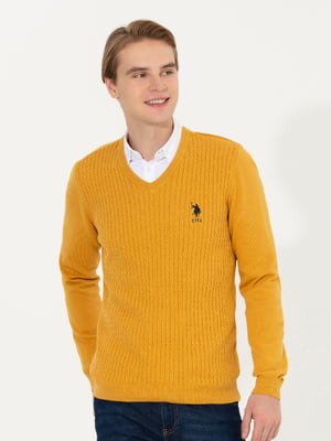 Пуловер кольору охри | 6264163