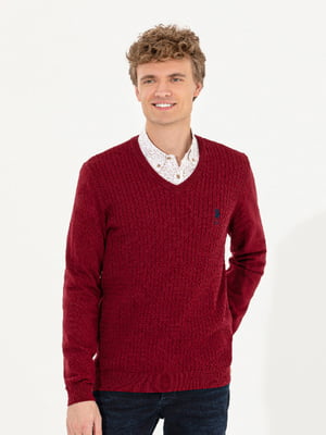 Пуловер бордовий | 6264181