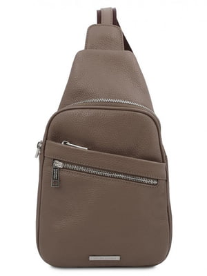 Рюкзак на одне плече коричневий | 6265323
