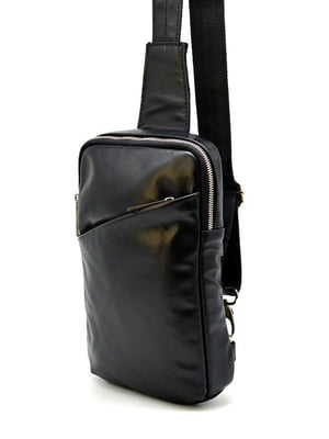 Мини-рюкзак на одну шлейку черный | 6265492