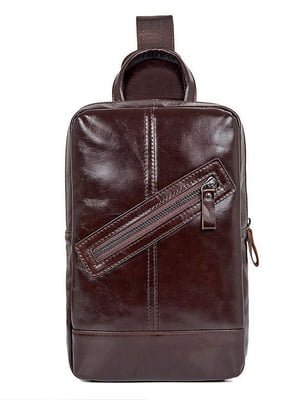Рюкзак на одно плечо темно-коричневый | 6265619